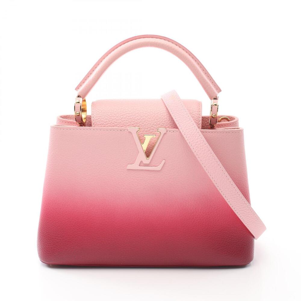 Louis Vuitton Capucines Top Handle Bag Leather Red Pink